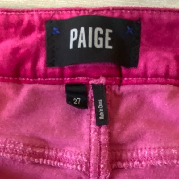 PAIGE HOXTON ULTRA SKINNY Velvet Jean Pants Size 27 Stretch Pink Muted Mauve - Picture 2 of 14